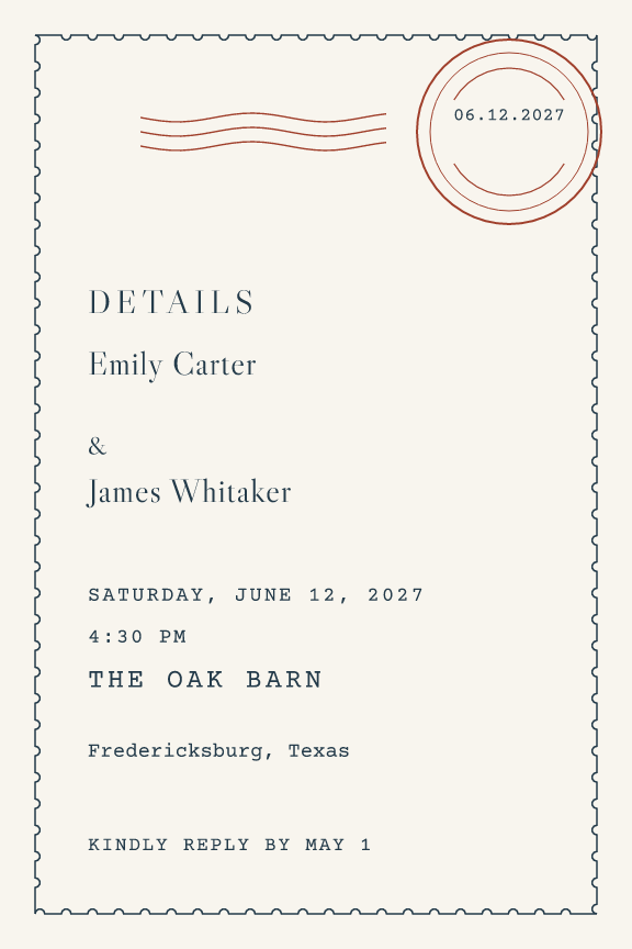 Sample details card — postmark theme, demo data