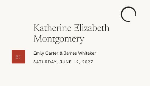 Sample place card — still-ink theme, demo data