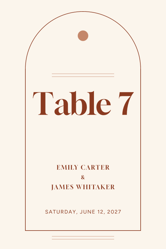 Sample table number — terrace-arch theme, demo data